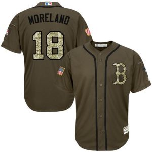 Superb Red Sox #18 Mitch Moreland Green Salute to Service Stitched MLB Jersey
