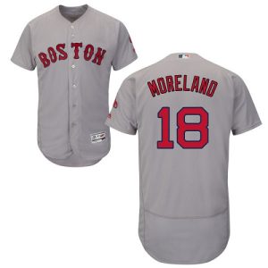 Superb Red Sox #18 Mitch Moreland Grey Flexbase Authentic Collection Stitched MLB Jersey