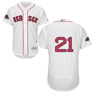 Superb Red Sox #21 Roger Clemens White Flexbase Authentic Collection 2018 World Series Champions Stitched MLB Jersey