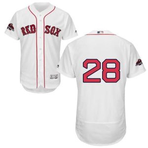 Superb Red Sox #28 J. D. Martinez White Flexbase Authentic Collection 2018 World Series Champions Stitched MLB Jersey