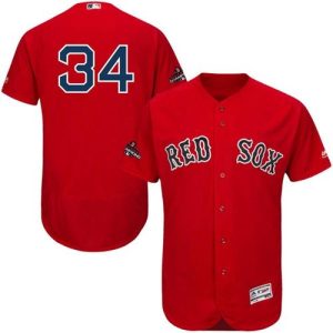 Superb Red Sox #34 David Ortiz Red Flexbase Authentic Collection 2018 World Series Champions Stitched MLB Jersey