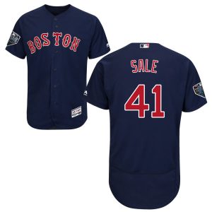 Superb Red Sox #41 Chris Sale Navy Blue Flexbase Authentic Collection 2018 World Series Stitched MLB Jersey