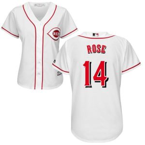 Superb Reds #14 Pete Rose White Home Women's Stitched MLB Jersey Limited stock Order now to show your love for your team