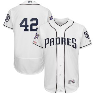 Superb San Diego Padres #42 Majestic 2019 Jackie Robinson Day Flex Base Jersey White