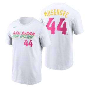 Superb San Diego Padres #44 Joe Musgrove 2022 City Connect Men's MLB T Shirt   White With high demand Don't miss out Order now to wear your team colors