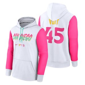 Superb San Diego Padres #45 Luke Voit Men's Nike MLB 2022 City Connect Hoodie   White