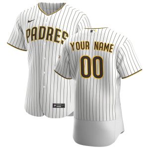 Superb San Diego Padres Custom Men's Nike White Brown Home 2020 Authentic Player Jersey
