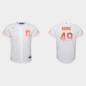 Superb San Francisco Giants #49 Jaylin Davis Youth 2021 City Connect White Jersey Act fast Only a few left Secure yours today