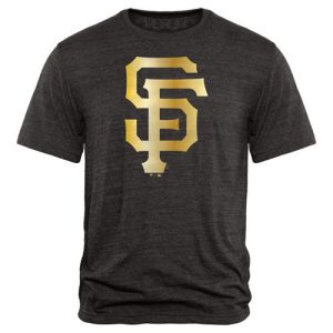 Superb San Francisco Giants Fanatics Apparel Gold Collection Tri Blend T Shirt Black