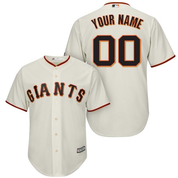 Superb San Francisco Giants Majestic Cool Base Custom Jersey Cream