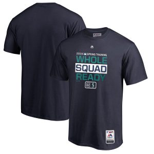Superb Seattle Mariners Majestic 2019 Spring Training Authentic Collection T Shirt Navy