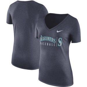 Superb Seattle Mariners Nike Women's Tri Blend Practice T Shirt Navy