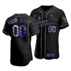 Superb St. Louis Cardinals Custom Men's Nike Iridescent Holographic Collection MLB Jersey   Black
