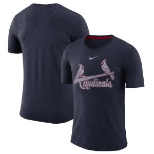 Superb St. Louis Cardinals Nike Wordmark Tri Blend T Shirt Navy