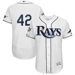 Superb Tampa Bay Rays #42 Majestic 2019 Jackie Robinson Day Flex Base Jersey White