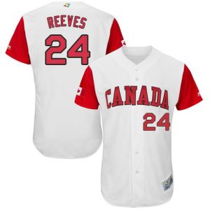 Superb Team Canada #24 Mike Reeves White 2017 World MLB Classic Authentic Stitched MLB Jersey