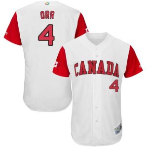 Superb Team Canada #4 Pete Orr White 2017 World MLB Classic Authentic Stitched MLB Jersey
