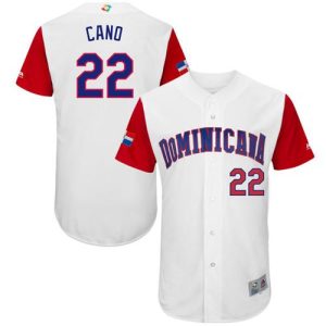 Superb Team Dominican Republic #22 Robinson Cano White 2017 World MLB Classic Authentic Stitched MLB Jersey