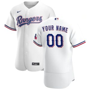 Superb Texas Rangers Custom Men's Nike White Home 2020 Authentic Player MLB Jersey