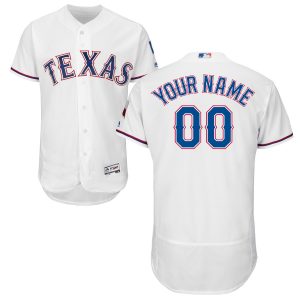 Superb Texas Rangers Majestic Home Flex Base Authentic Collection Custom Jersey White