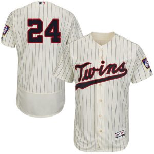 Superb Twins #24 C.J. Cron Cream Strip Flexbase Authentic Collection Stitched MLB Jersey