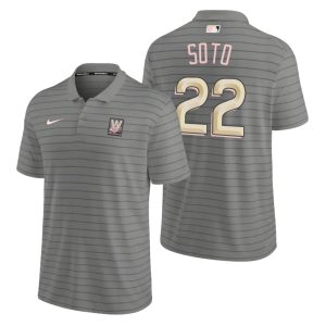 Superb Washington Nationals #22 Juan Soto Men's Nike 2022 City Connect Gray Franchise Polo Collectors this is a must have Add it to your collection by ordering