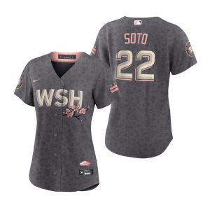 Superb Washington Nationals #22 Juan Soto Women's Nike Gray 2022 City Connect Replica Jersey With high demand Don't miss out Order now to wear your team colors