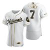 Superb Washington Nationals #7 Trea Turner White Nike Men's Authentic Golden Edition MLB Jersey