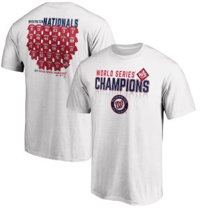 Superb Washington Nationals Majestic 2019 World Series Champions Jersey Roster T Shirt White