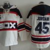 Superb White Sox #45 Michael Jordan White Sawyer Hooded Sweatshirt Alternate Home MLB Hoodie