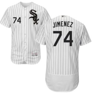Superb White Sox #74 Eloy Jimenez White(Black Strip) Flexbase Authentic Collection Stitched MLB Jerseys