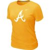 Superb Women's Atlanta Braves Heathered Nike Yellow Blended T Shirt