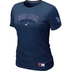 Superb Women's Boston Red Sox Nike Short Sleeve Practice MLB T Shirt Midnight Blue
