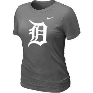 Superb Women's Detroit Tigers Heathered Nike Dark Grey Blended T Shirt