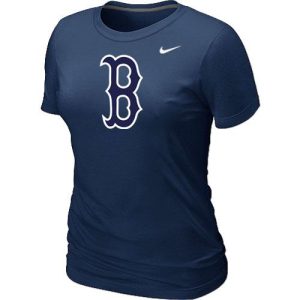 Superb Women's MLB Boston Red Sox Heathered Nike Blended T Shirt Dark Blue