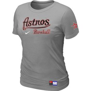 Superb Women's MLB Houston Astros Light Grey Nike Short Sleeve Practice T Shirt