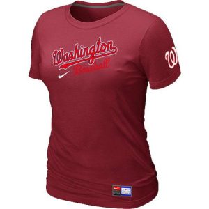 Superb Women's MLB Washington Nationals Red Nike Short Sleeve Practice T Shirt