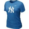 Superb Women's New York Yankees Heathered Nike Light Blue Blended T Shirt