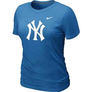 Superb Women's New York Yankees Heathered Nike Light Blue Blended T Shirt