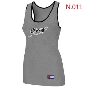 Superb Women's Nike Chicago White Sox Tri Blend Racerback Stretch Tank Top Light Grey