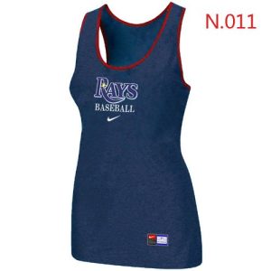 Superb Women's Nike Tampa Bay Rays Tri Blend Racerback Stretch Tank Top Blue