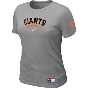Superb Women's San Francisco Giants Nike Short Sleeve Practice MLB T Shirt Light Grey