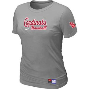 Superb Women's St.Louis Cardinals Nike Short Sleeve Practice MLB T Shirt Light Grey