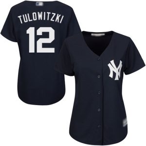 Superb Yankees #12 Troy Tulowitzki Navy Blue Alternate Women's Stitched MLB Jersey Limited stock Order now to show your love for your team