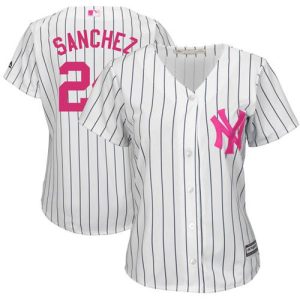Superb Yankees #24 Gary Sanchez White Strip Mother's Day Cool Base Women's Stitched MLB Jersey Be among the first buyers Order now to enjoy top notch quality