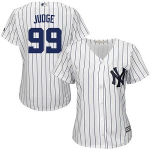 Superb Yankees #99 Aaron Judge White Strip Home Women's Stitched MLB Jersey Sports fans this is your chance Order soon to be part of the action